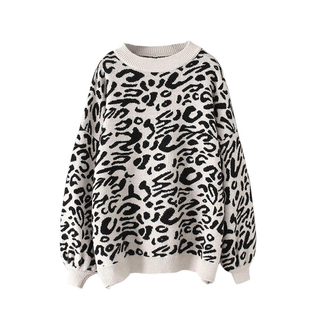 Leopard printed lantern Sweater