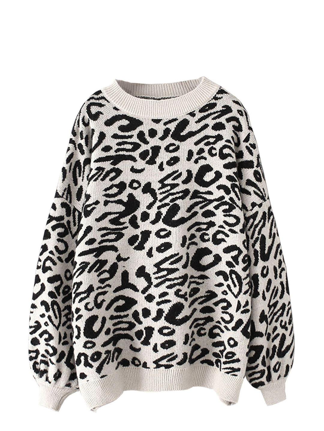 Leopard printed lantern Sweater